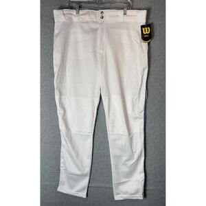 Wilson Baseball Pants NEW Open Bottom Relaxed Fit White‎ XL Extra Large
